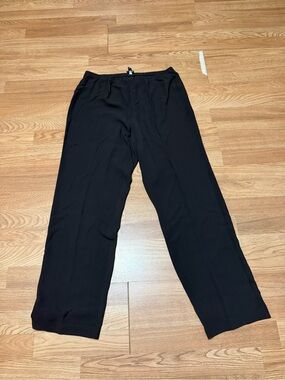 Eileen Fisher Black Wide-Leg Pull-On Pants